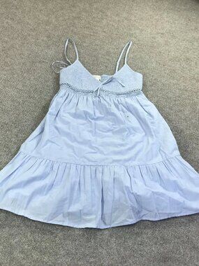 Aeropostale Women's Blue Ruched Waist Sweetheart Neckline Dress